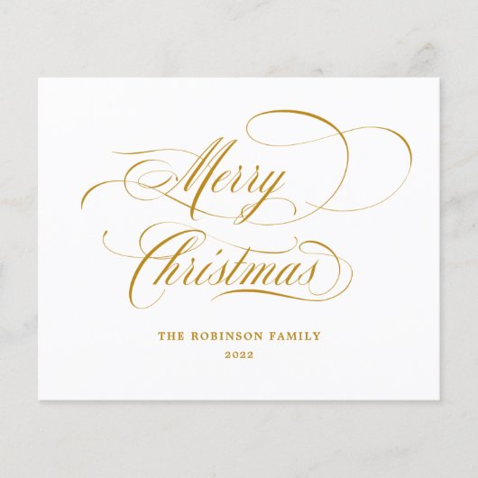 Budget Frohe Weihnachten Gold Script Typografie (Vorderseite)