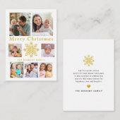 Budget Frohe Weihnachten Gold Snowflake 7 Foto Mitteilungskarte (Vorne/Hinten)