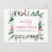 Budget Frohe Weihnachten Grüne Red Holiday Card (Vorderseite)