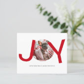 BUDGET Frohe Weihnachten Joy Red Foto Card (Stehend Vorderseite)