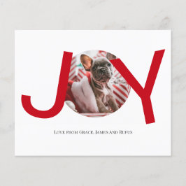 BUDGET Frohe Weihnachten Joy Red Foto Card