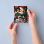 Budget Frohe Weihnachten Kalligrafie Vertikales Fo Flyer (Gruppe)