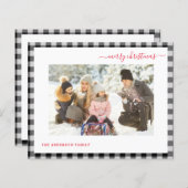 Budget Frohe Weihnachten Kariert Moderne 2 Fotokar (Vorne/Hinten)