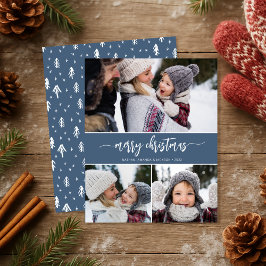 Budget Frohe Weihnachten Moderne Drei Fotos Karte