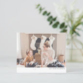 Budget Frohe Weihnachten Modernes Handwriting Foto (Stehend Vorderseite)