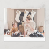 Budget Frohe Weihnachten Modernes Handwriting Foto (Vorderseite)