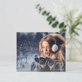 Budget Frohe Weihnachten Modernes Script Foto 2 (Stehend Vorderseite)