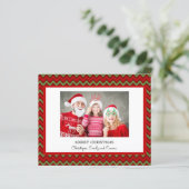 Budget Frohe Weihnachten Red Green Foto Card (Stehend Vorderseite)