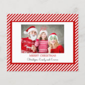 Budget Frohe Weihnachten Red White Foto Card (Vorderseite)