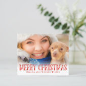 Budget Frohe Weihnachten Rote Schrift Foto Urlaub (Stehend Vorderseite)
