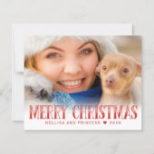 Budget Frohe Weihnachten Rote Schrift Foto Urlaub (Vorderseite)