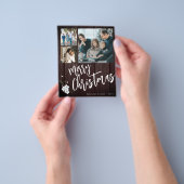 Budget Frohe Weihnachten rustikale Foto Urlaubskar Flyer (Gruppe)