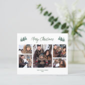 Budget Frohe Weihnachten Rustikale Pines Fotokarte (Stehend Vorderseite)