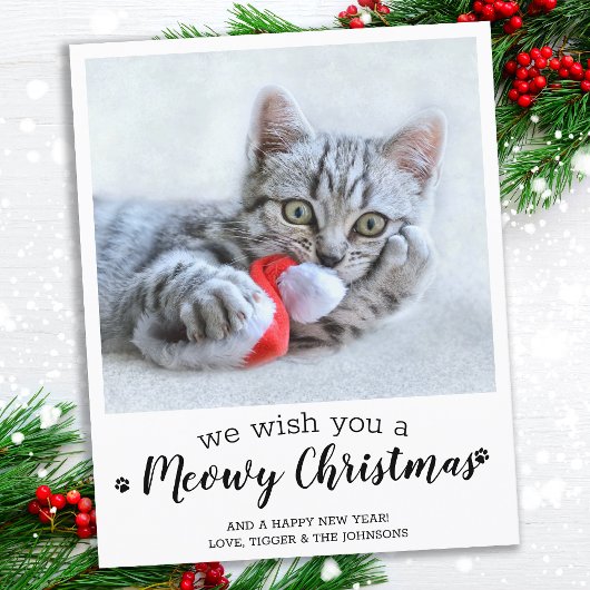 Budget Frohe Weihnachten von der Cat Pet Foto Card