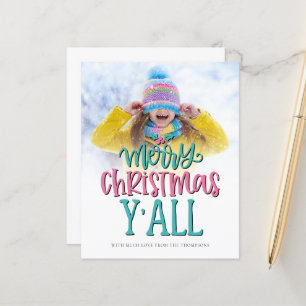 Budget Frohe Weihnachten Y'All Foto Script Card