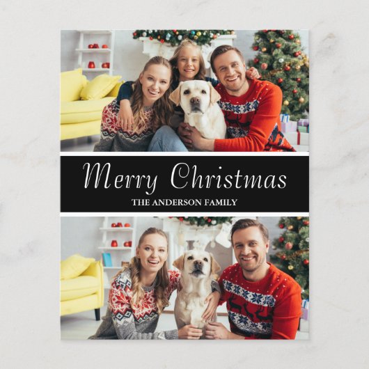 Budget Frohe Weihnachten Zwei Foto Flyer (Vorne)