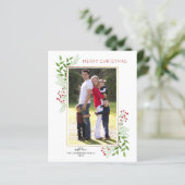 Budget Frohe Weihnachts-Blätter Foto Weihnachtskar (Stehend Vorderseite)