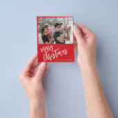 Budget Frohe Weihnachts Foto Rote Weihnachtskarte Flyer (Gruppe)