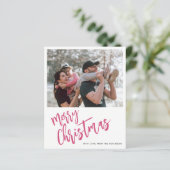 Budget Frohe Weihnachts-Foto Weihnachtskarte (Stehend Vorderseite)
