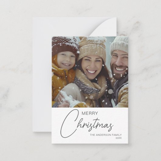 Budget Frohe Weihnachts-Foto-Weihnachtskarte Mitteilungskarte (Vorderseite)