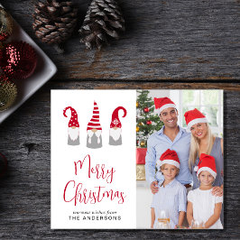 Budget Frohe Weihnachts-Gnomes Foto-Weihnachtskart