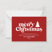 Budget Frohe Weihnachts Grafik Foto Note Card Mitteilungskarte (Vorderseite)