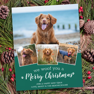 Budget Frohe Weihnachts-Hund Foto Weihnachtskarte