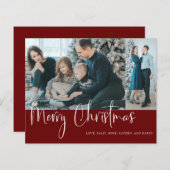 Budget Frohe Weihnachts-Script 2 Foto Collage Red (Vorne/Hinten)