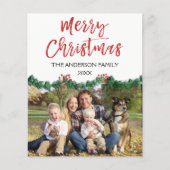 Budget Frohe Weihnachts-Script Foto-Karte Flyer (Vorne)