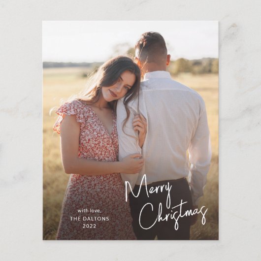 Budget Frohe Weihnachts-Script-Foto Weihnachtskart (Vorderseite)