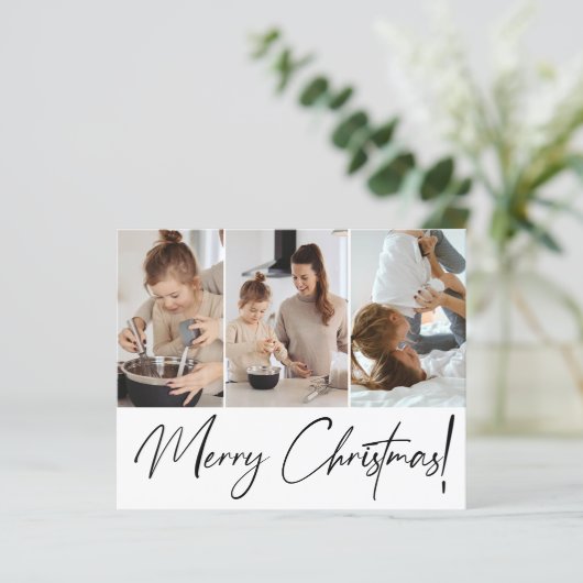 Budget Frohe Weihnachts-Script mehrere Fotos (Stehend Vorderseite)