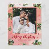 Budget Frohe Weihnachts-Weihnachtsfotokarte Holly Flyer (Vorne)
