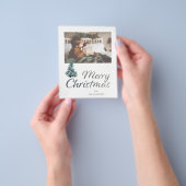 Budget Frohe Weihnachtsbaum & Silver Glitzer Foto Flyer (Gruppe)