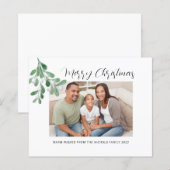 Budget Frohe Weihnachtsgrün Foto Urlaubskarte (Vorne/Hinten)