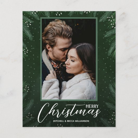 Budget Frohe Weihnachtsgrün Foto Urlaubskarte (Vorderseite)