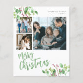 Budget Frohe Weihnachtsgrün Foto Weihnachtskarte Flyer (Vorne)