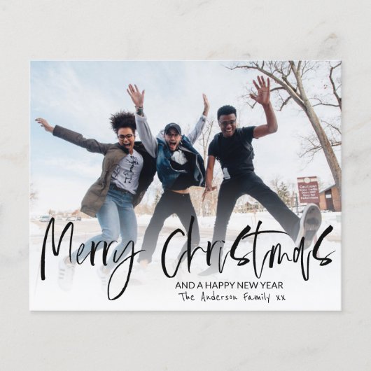 Budget Frohe Weihnachtskalligrafie Foto (Vorderseite)