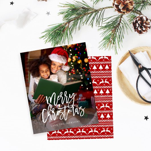 Budget Frohe Weihnachtskalligrafie Vertikales Foto