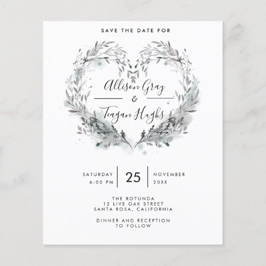 Budget Frost Save the Date Flyer (Vorderseite)