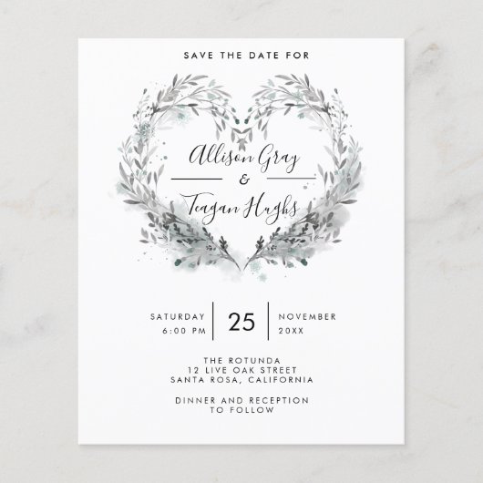 Budget Frost Save the Date Flyer (Vorne)