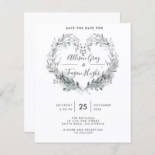 Budget Frost Save the Date Flyer (Vorne/Hinten)