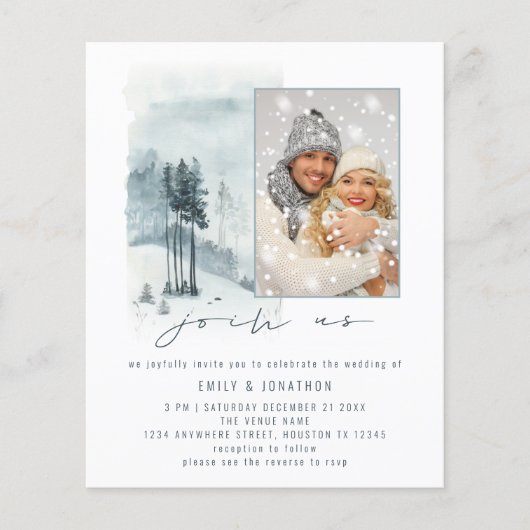 Budget Frosty Forest Foto schließt sich uns QR Blu (Vorderseite)