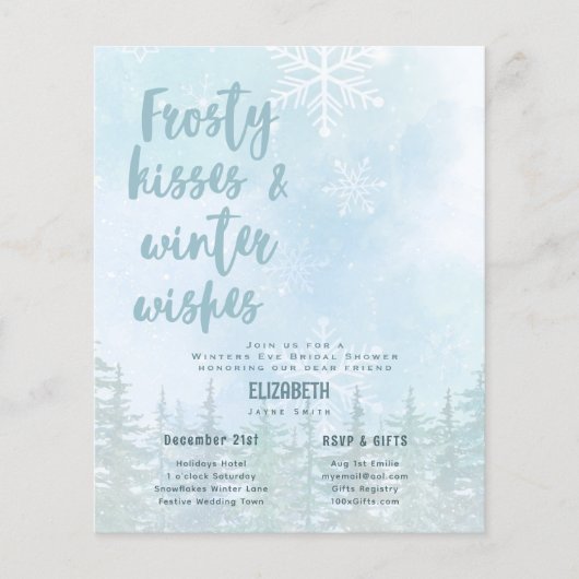 BUDGET Frosty Kisses n Winter wünscht Brautparty (Vorderseite)