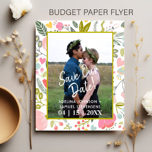 Budget Frühling Hochzeit chic florale Foto rett Da Flyer