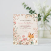 Budget Fuchs Blumenblätter 1. Geburtstag Mädchen (Stehend Vorderseite)