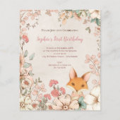 Budget Fuchs Blumenblätter 1. Geburtstag Mädchen (Vorderseite)