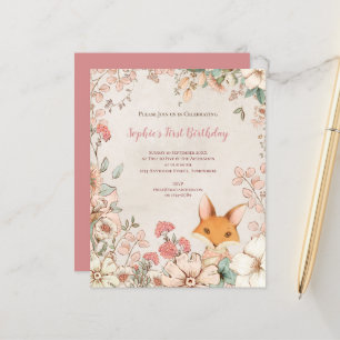 Budget Fuchs Blumenblätter 1. Geburtstag Mädchen