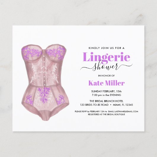 BUDGET Fuchsia Bustier Lingerie Brautparty (Vorderseite)