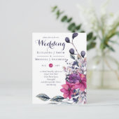 BUDGET Fuchsia Lila Pink Wedites Einladungen (Stehend Vorderseite)