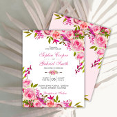 Budget Fuchsia Pink Blues Hochzeitseinladung